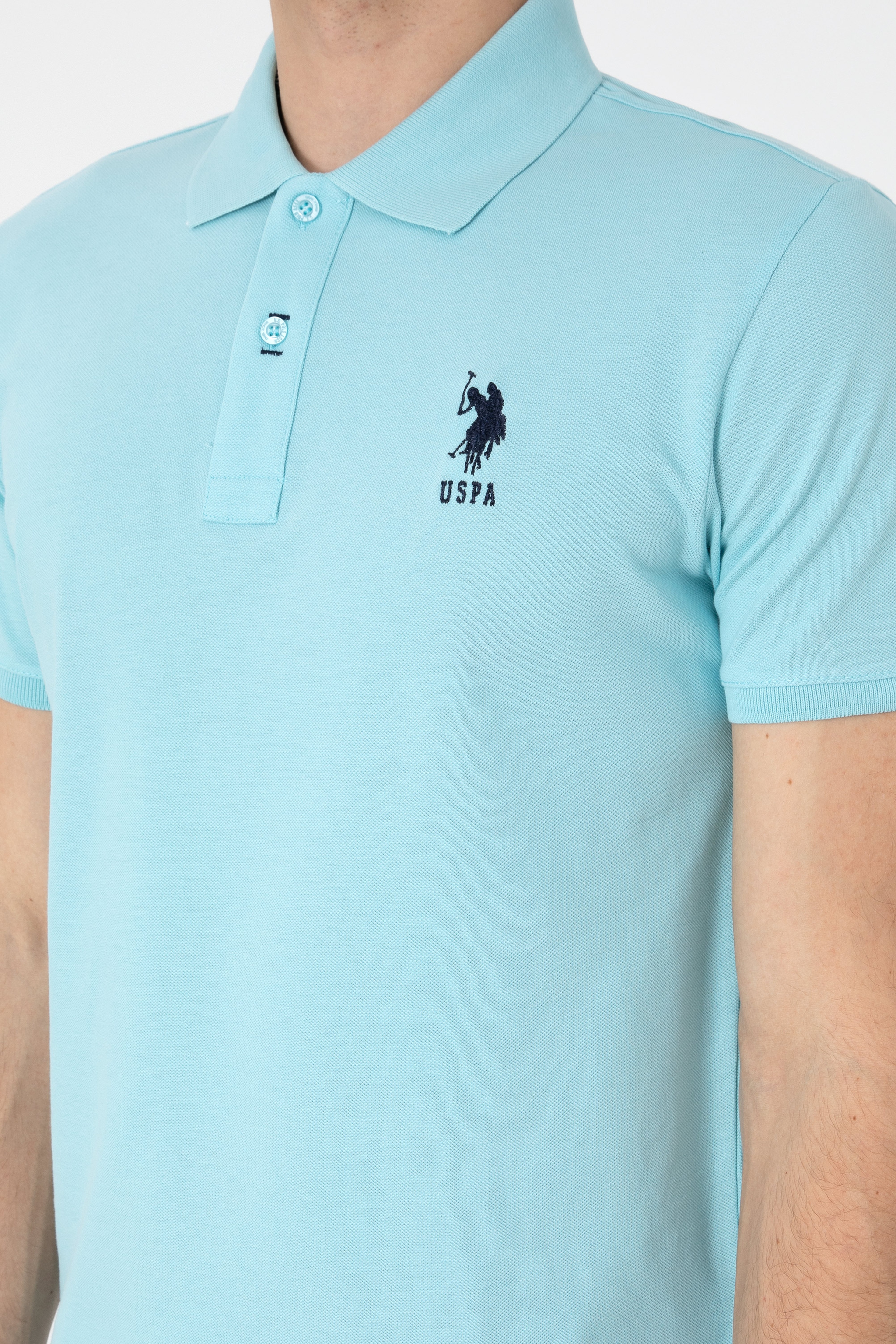 Erkek Slim Fit Polo Yaka Aqua Basic Tişört