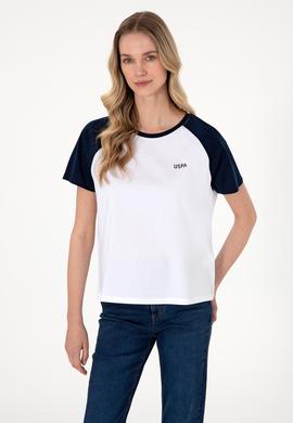 Kadın Lacivert Bisiklet Yaka Tişört - 50305771009