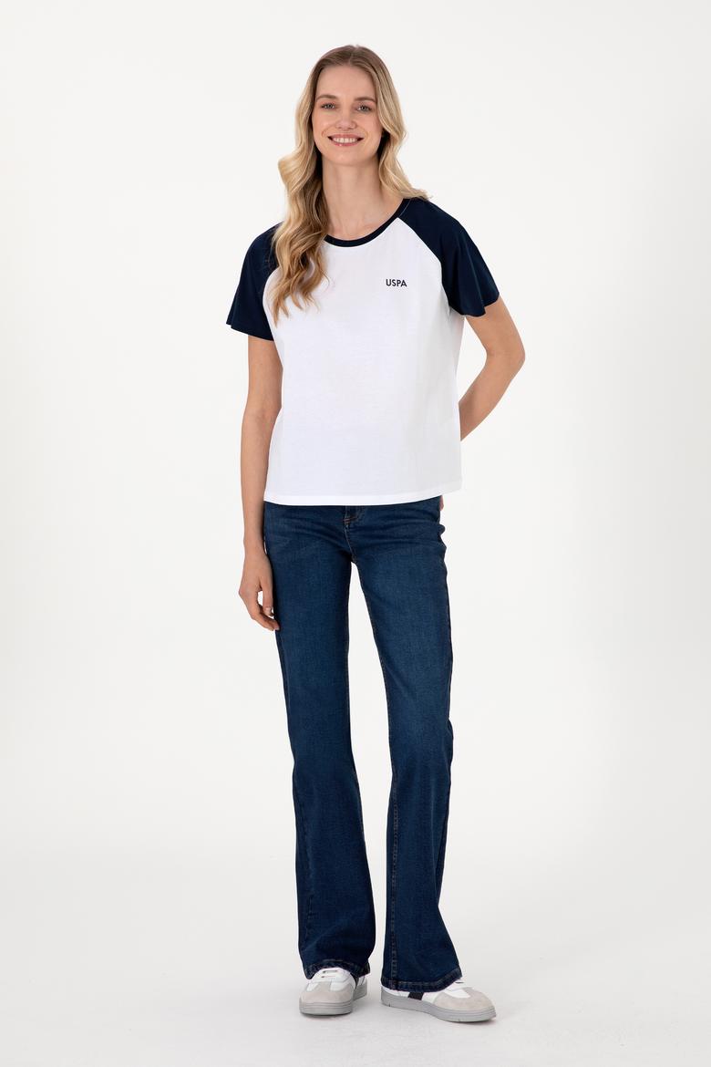 Kadın Lacivert Bisiklet Yaka Tişört - 50305771009