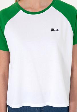 Kadın Yeşil Bisiklet Yaka Tişört - 50305771020