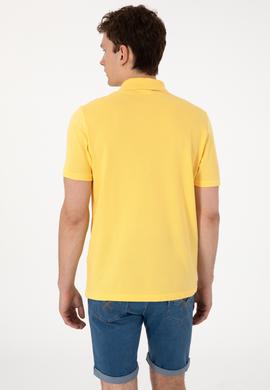 Erkek Regular Fit Polo Yaka Sarı Basic Tişört - 50306007113