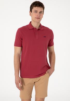 Erkek Regular Fit Polo Yaka Vişne Basic Tişört - 50306007308