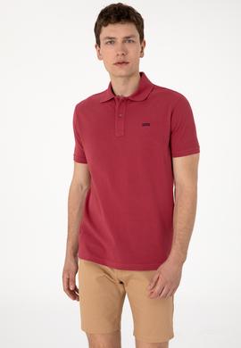Erkek Regular Fit Polo Yaka Vişne Basic Tişört - 50306007308