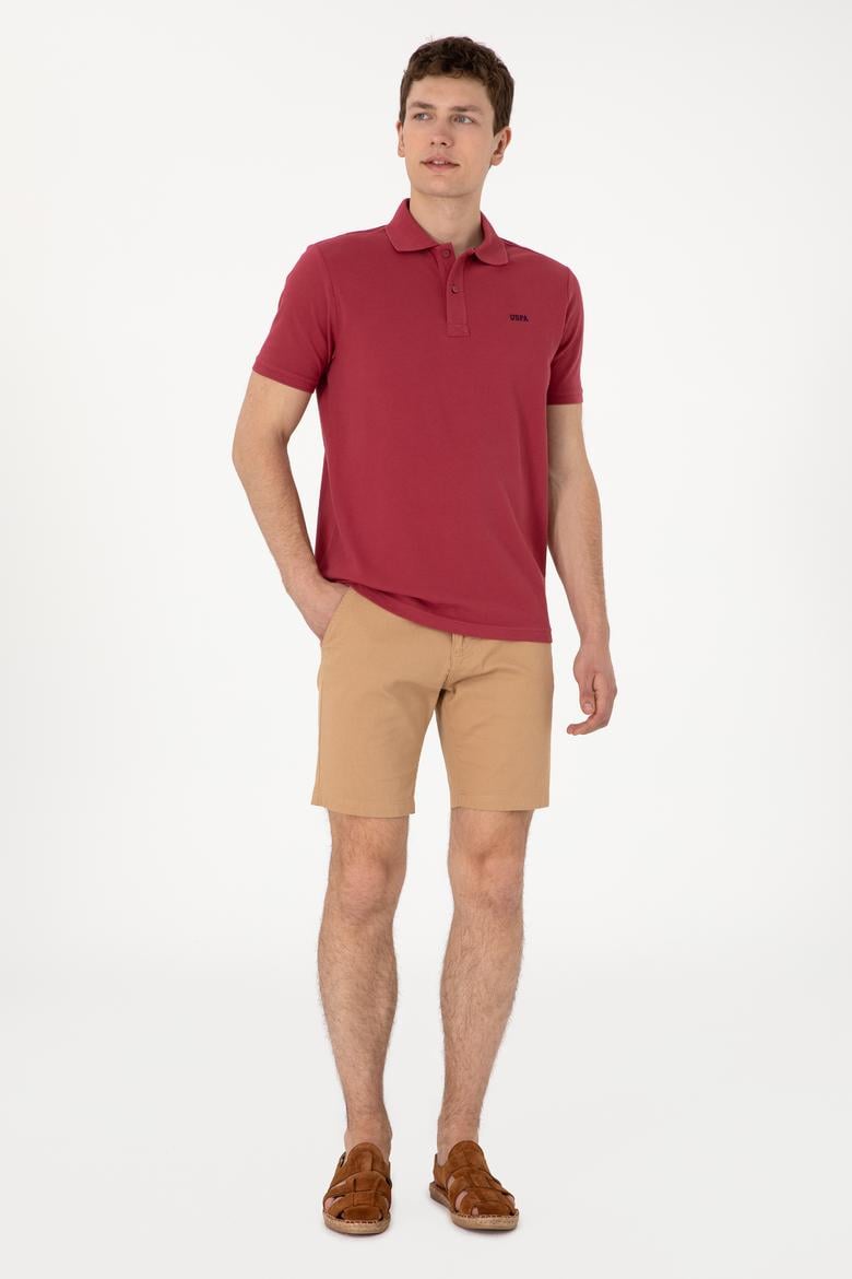 Erkek Regular Fit Polo Yaka Vişne Basic Tişört - 50306007308