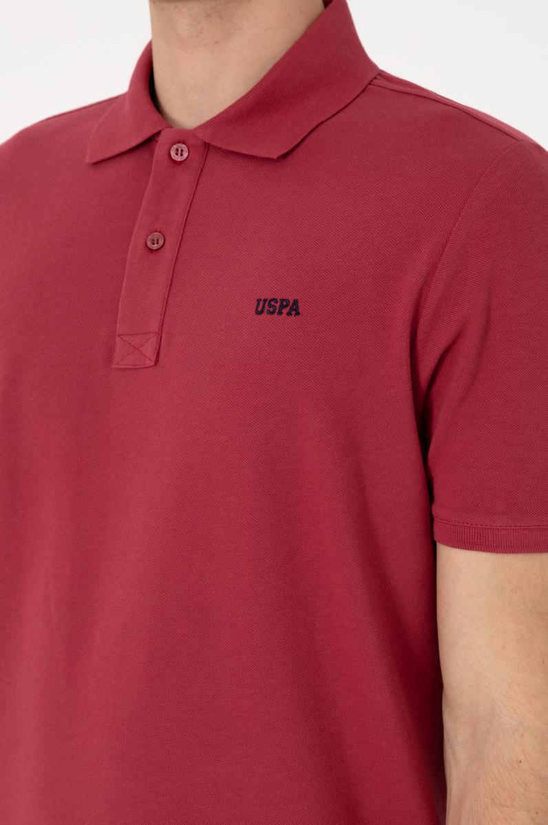 Erkek Regular Fit Polo Yaka Vişne Basic Tişört