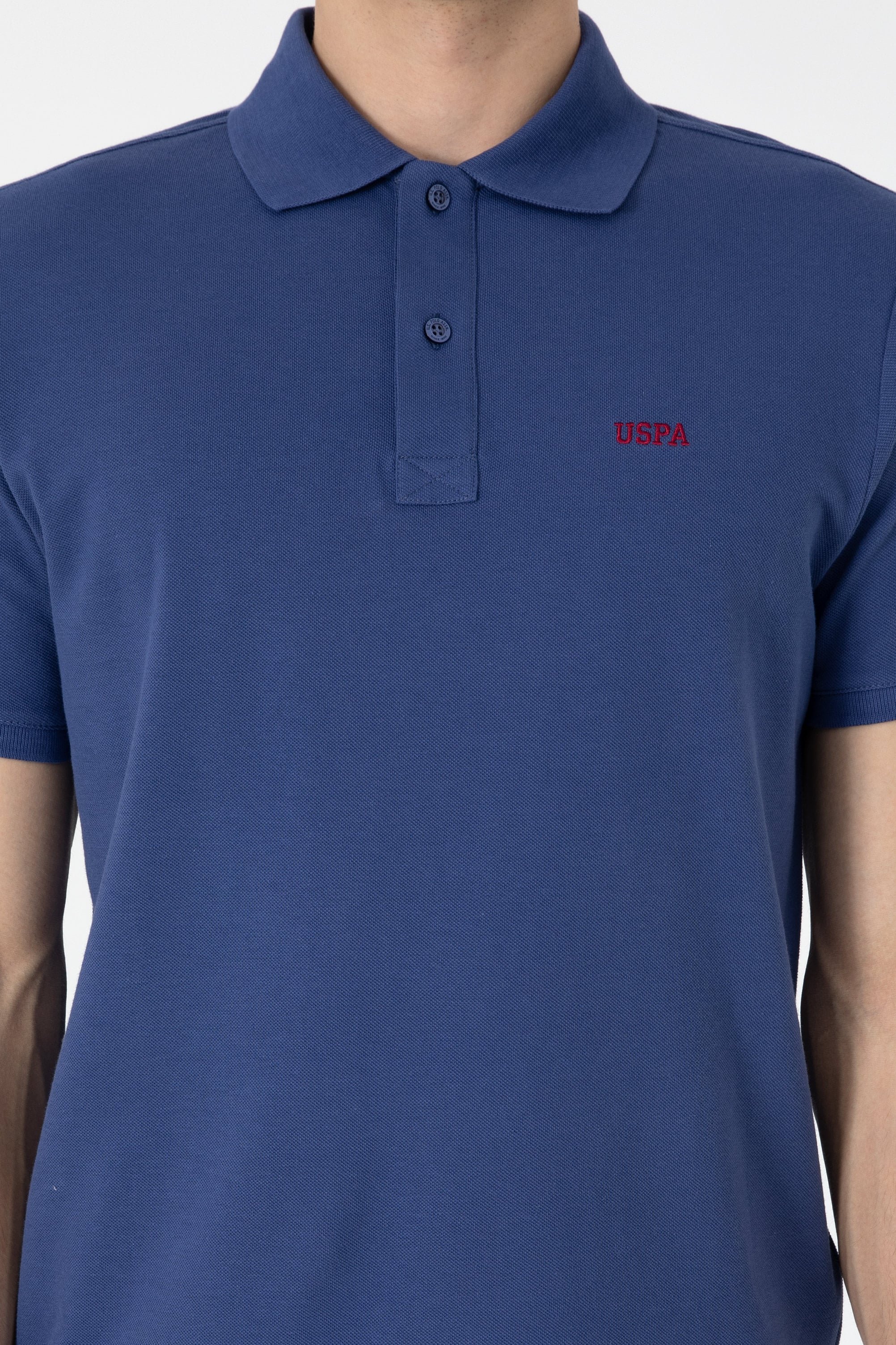 Erkek Regular Fit Polo Yaka Açık Lacivert Basic Tişört - Image 6