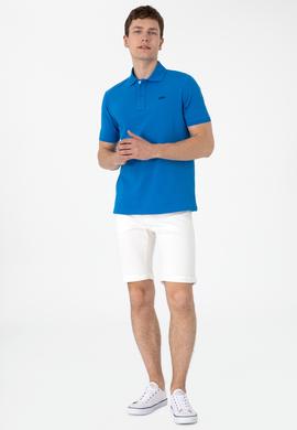 Erkek Regular Fit Polo Yaka Kobalt Mavi Basic Tişört - 50306007413