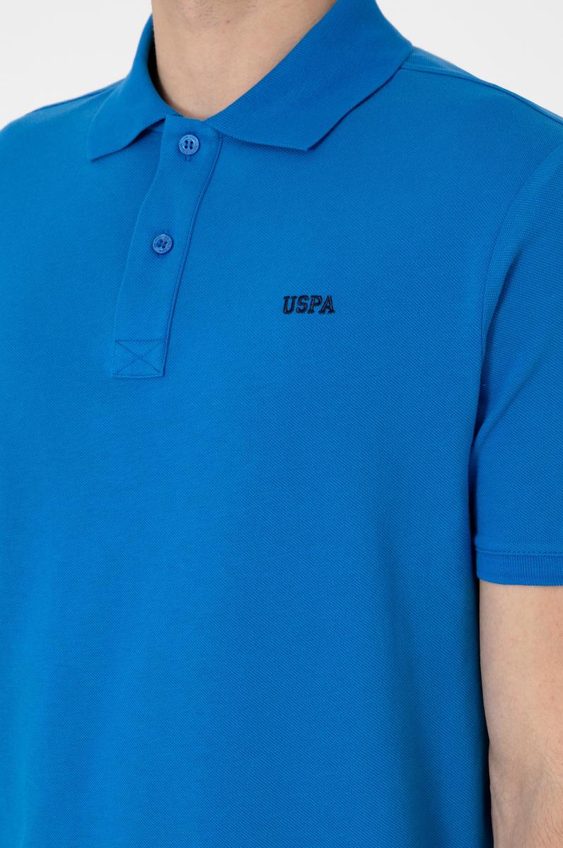 Erkek Regular Fit Polo Yaka Kobalt Mavi Basic Tişört