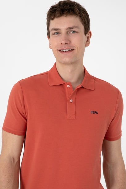 Erkek Regular Fit Polo Yaka Pudra Basic Tişört