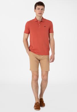 Erkek Regular Fit Polo Yaka Pudra Basic Tişört - 50306007198