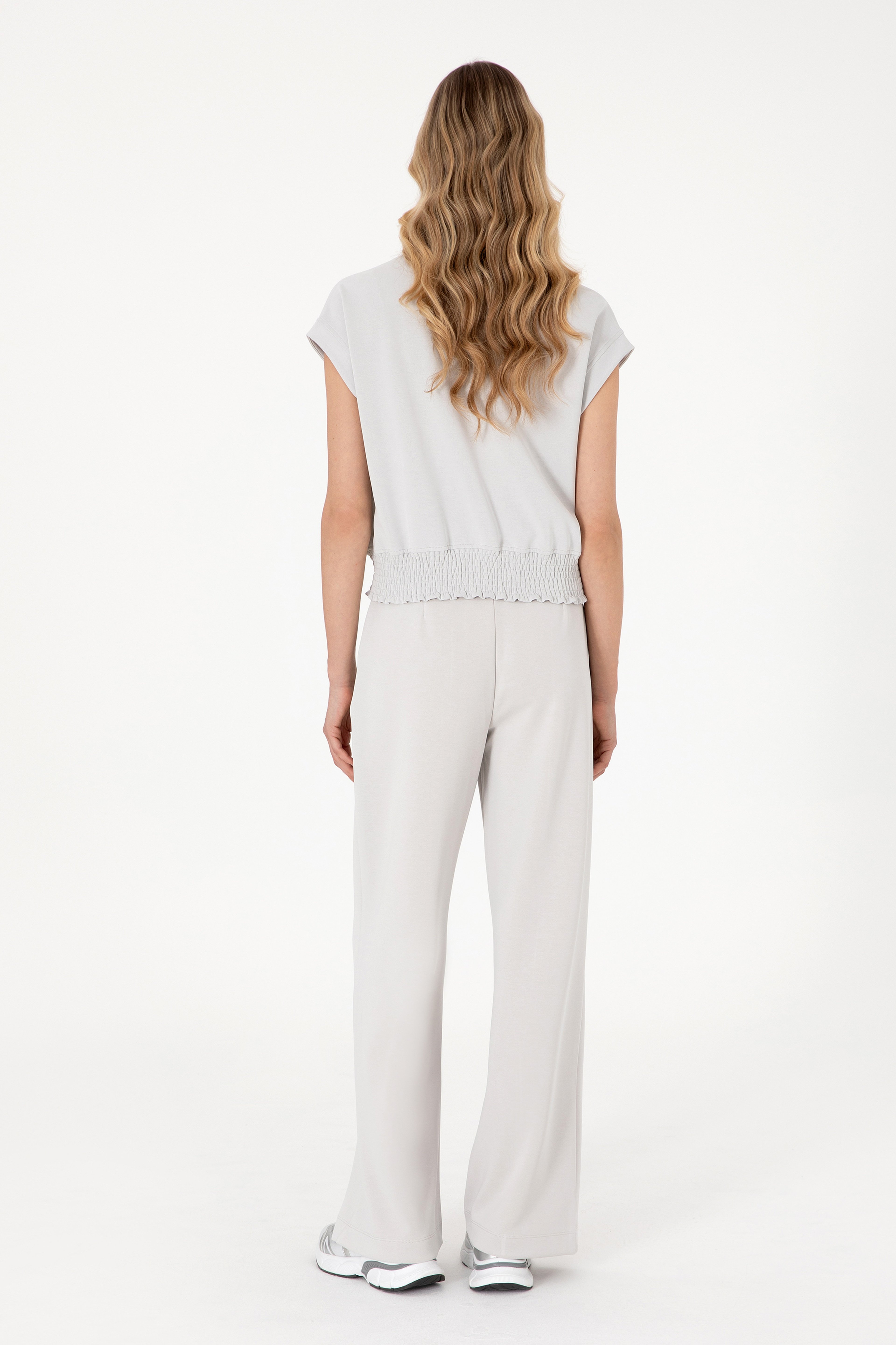 Kadın Taş Modal Karışımlı Loose Fit Örme Pantolon