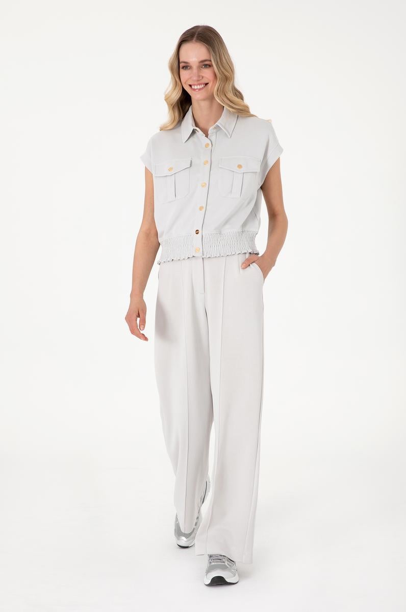 Kadın Taş Modal Karışımlı Loose Fit Örme Pantolon