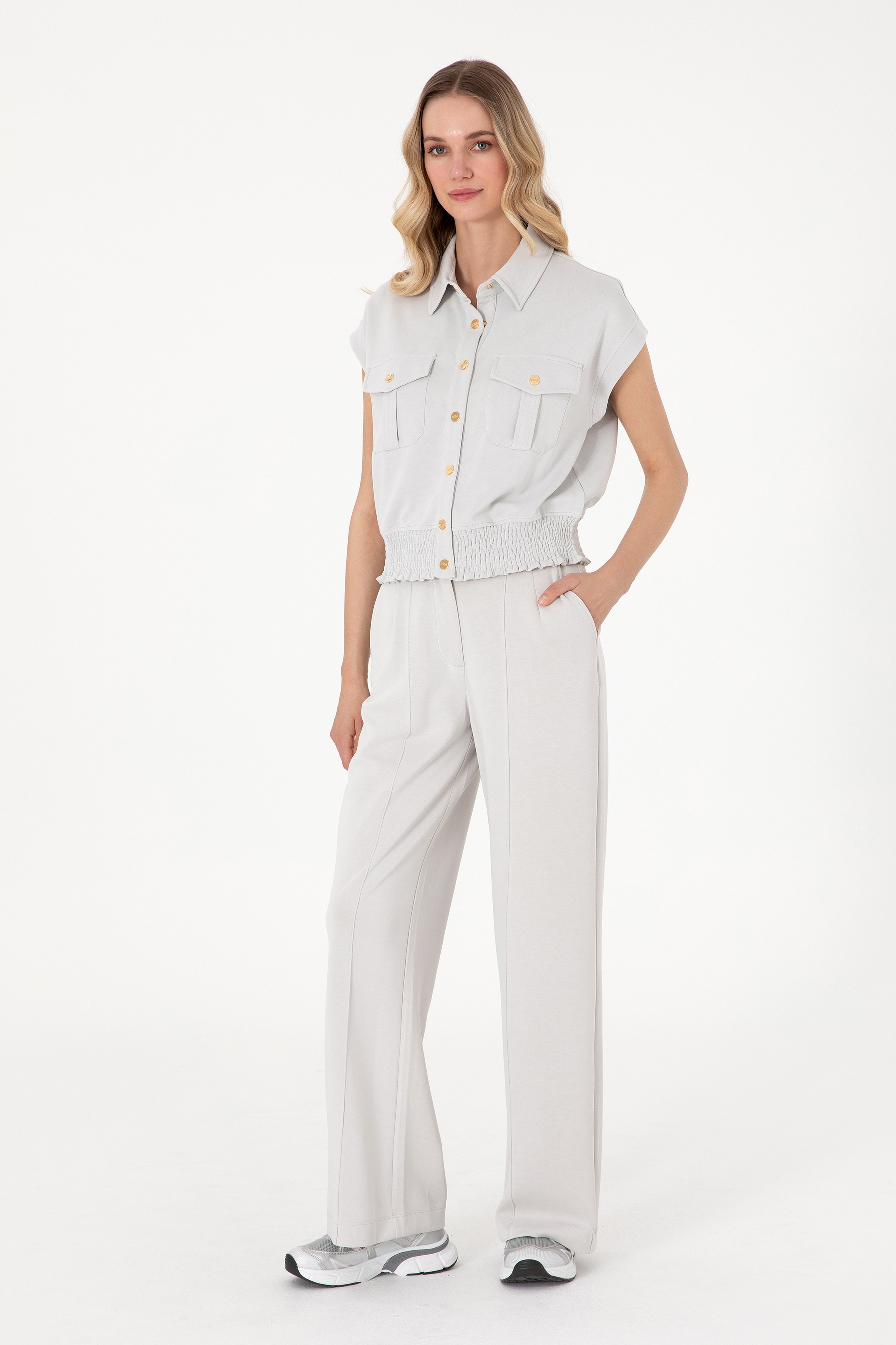 Kadın Taş Modal Karışımlı Loose Fit Örme Pantolon
