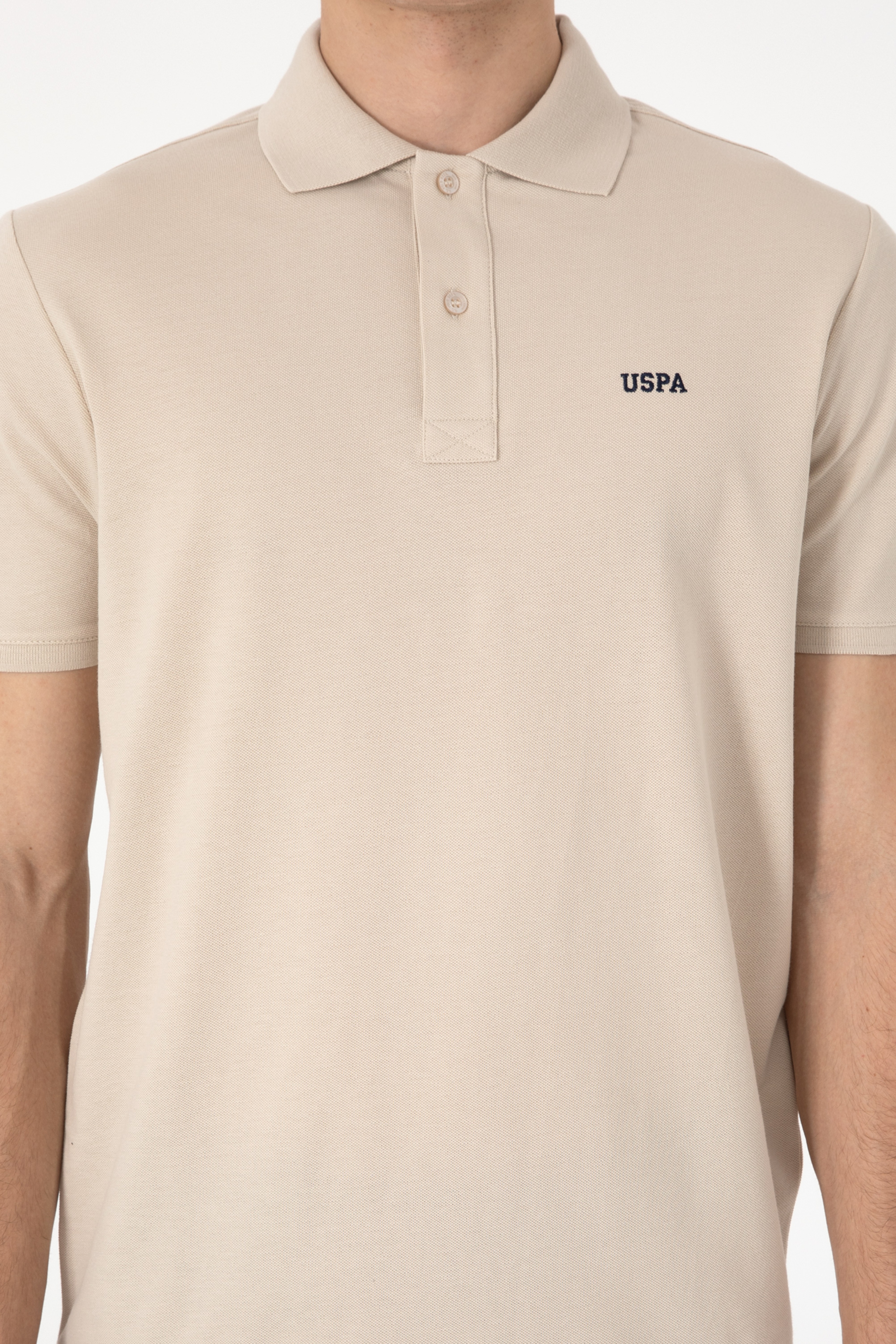 Erkek Regular Fit Polo Yaka Taş Basic Tişört - Image 6