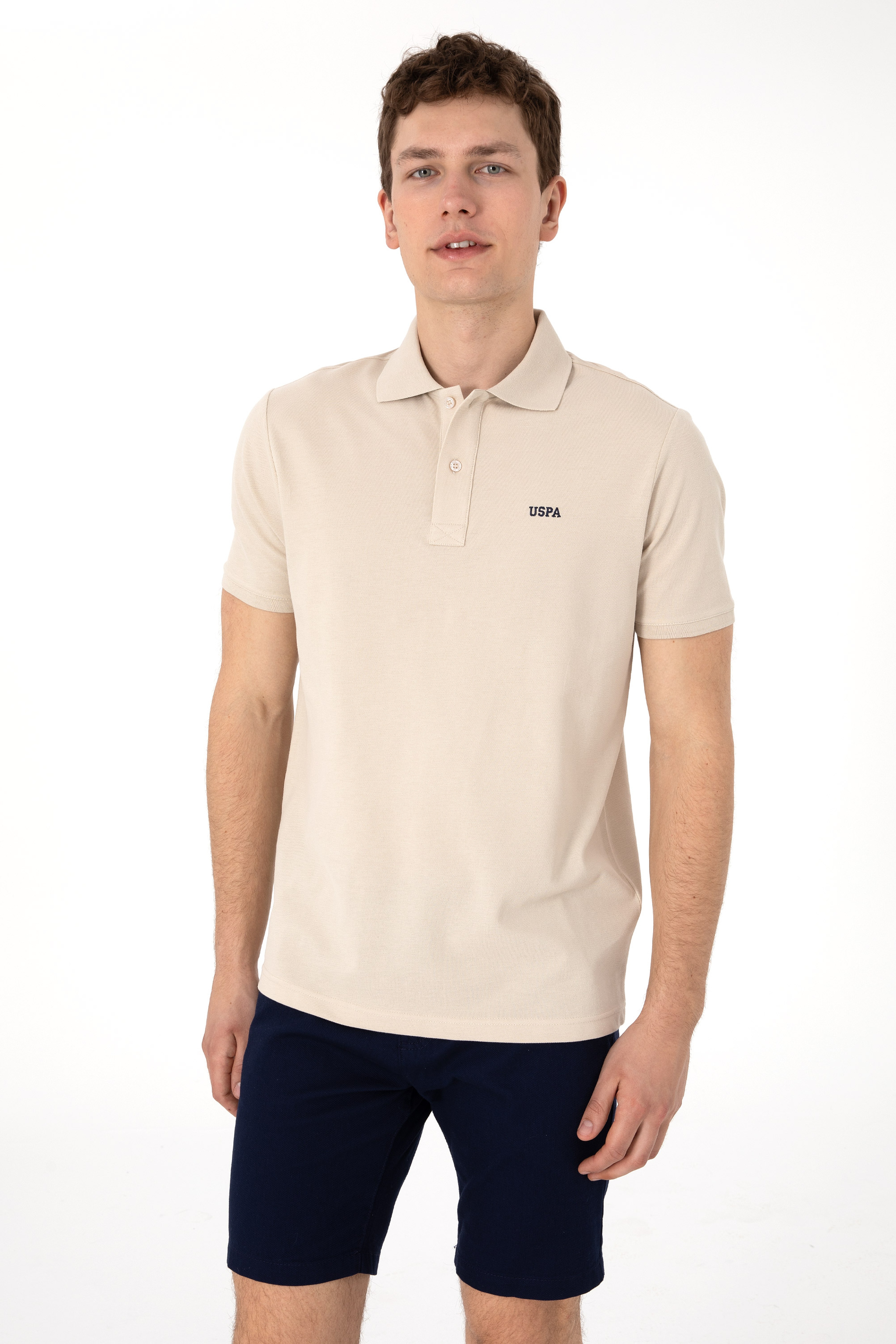 Erkek Regular Fit Polo Yaka Taş Basic Tişört