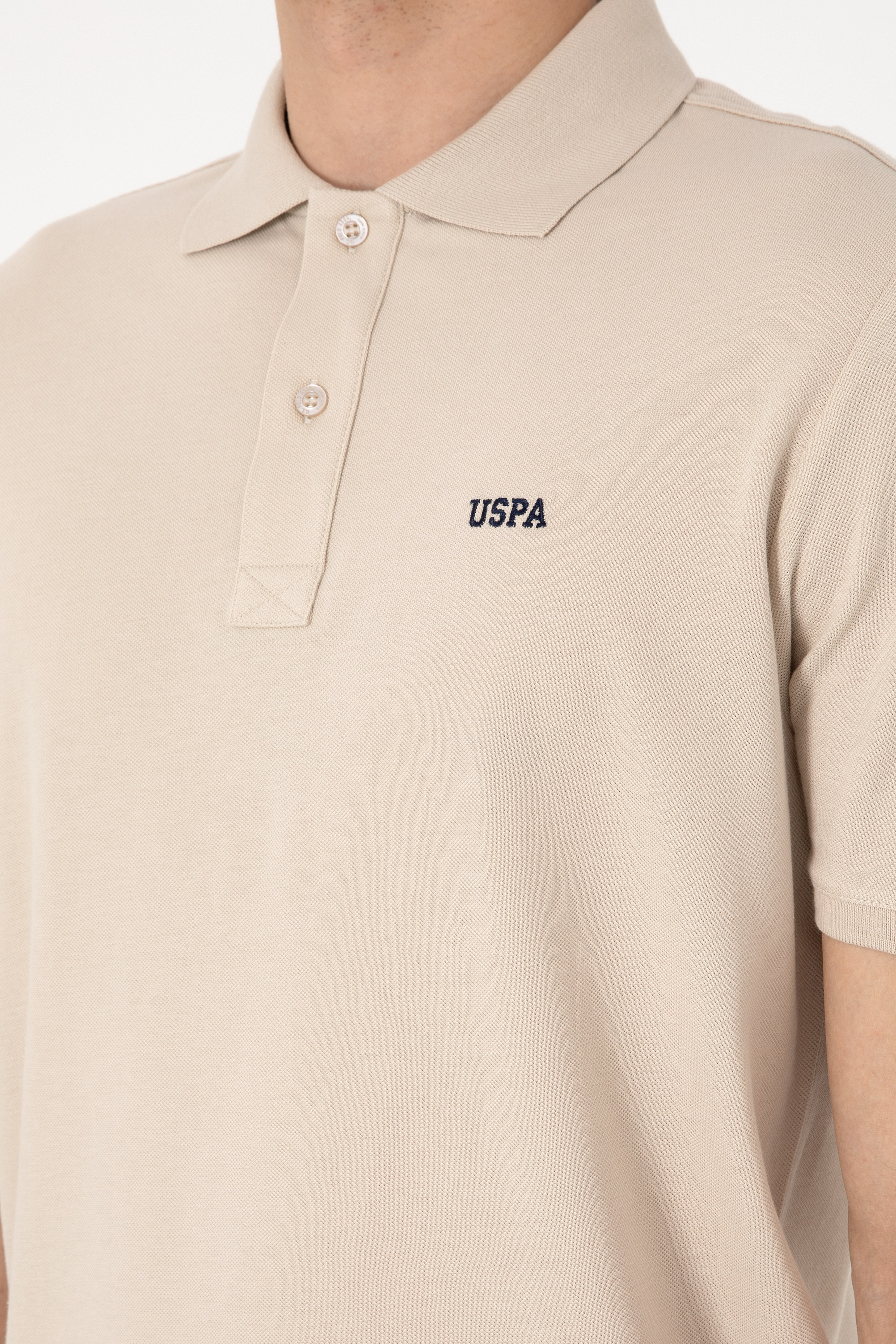 Erkek Regular Fit Polo Yaka Taş Basic Tişört - Image 5