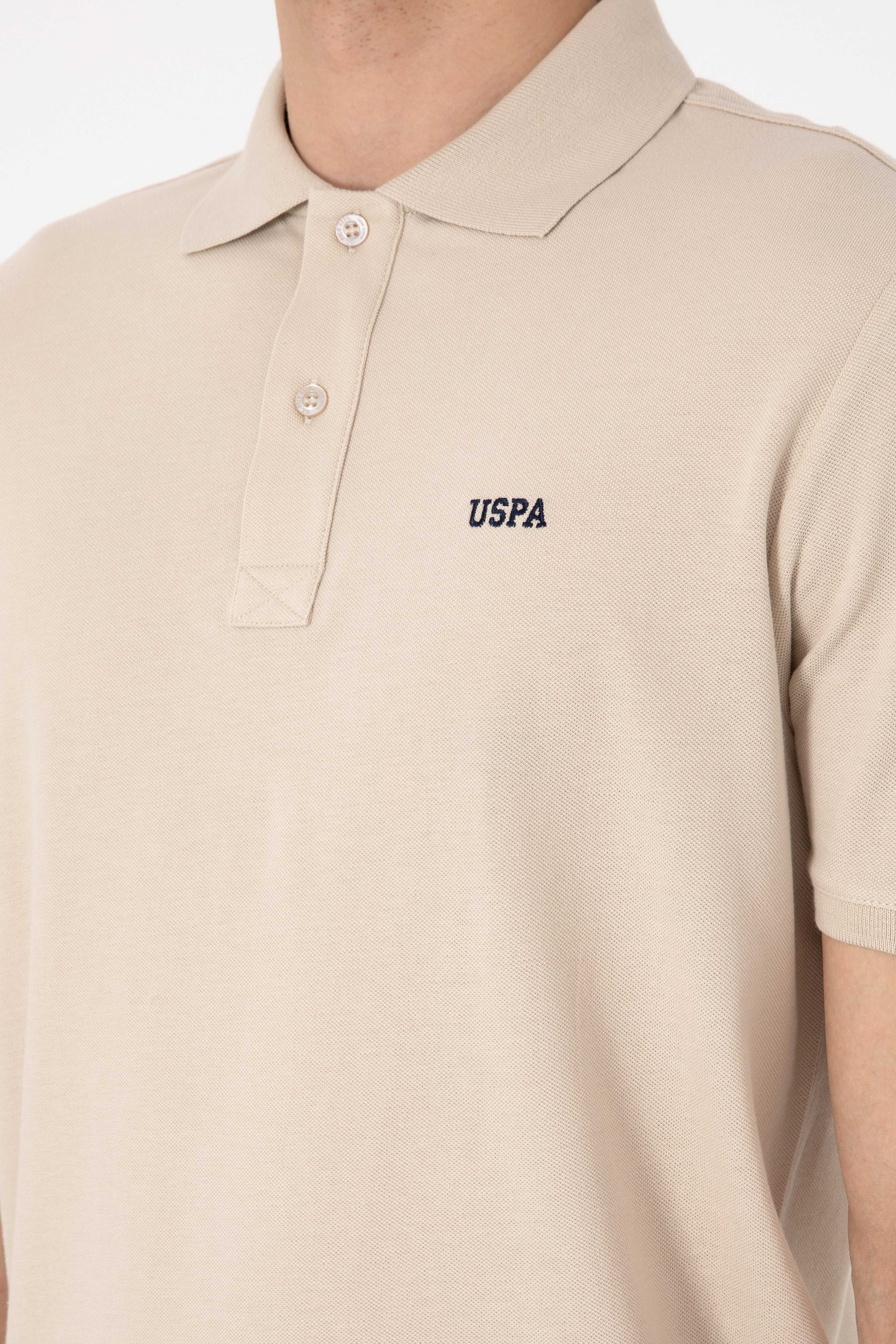 Erkek Regular Fit Polo Yaka Taş Basic Tişört