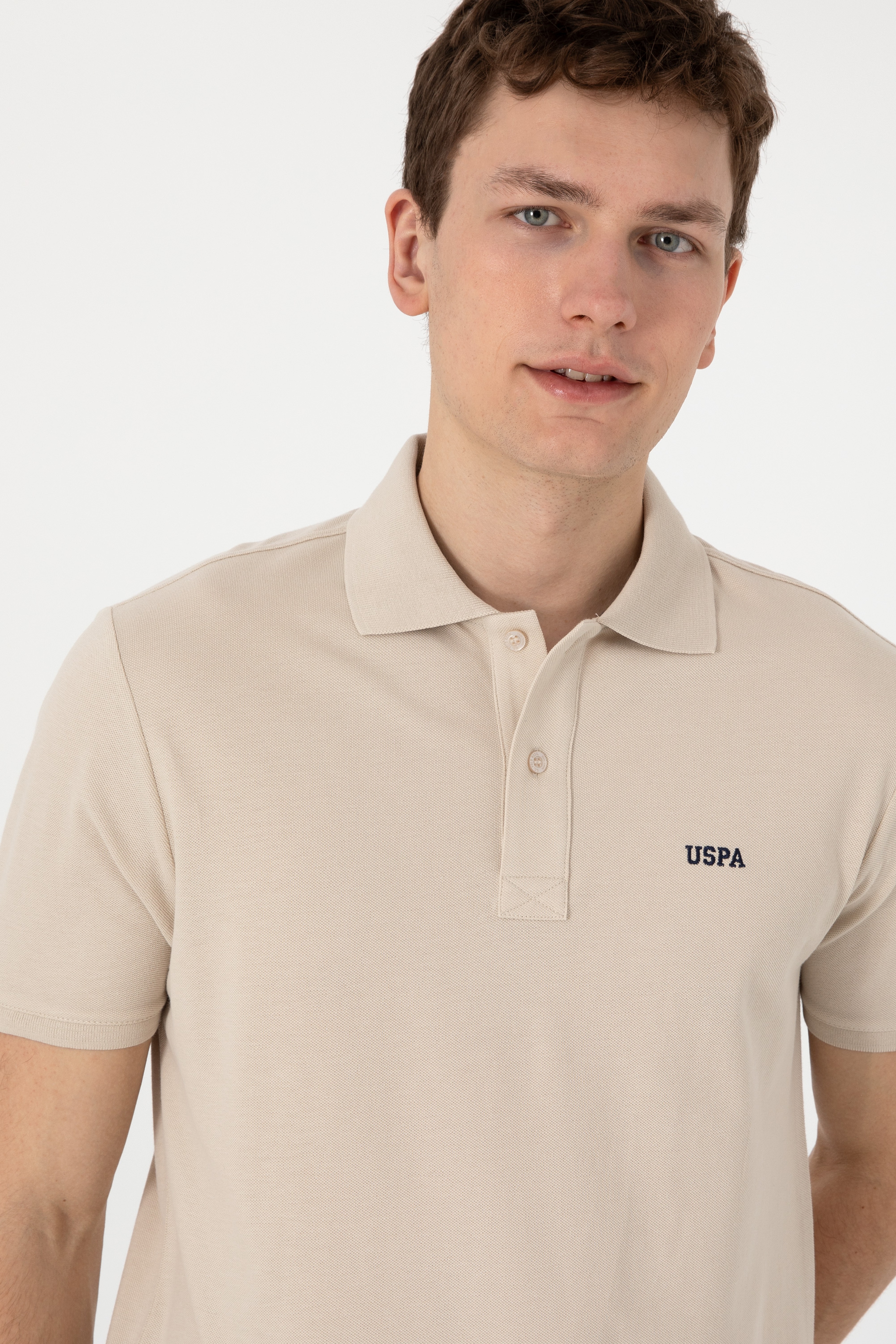 Erkek Regular Fit Polo Yaka Taş Basic Tişört - Image 2
