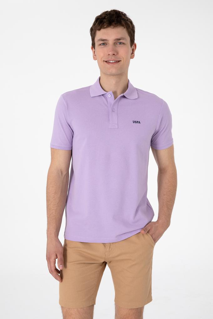Erkek Regular Fit Polo Yaka Lila Basic Tişört