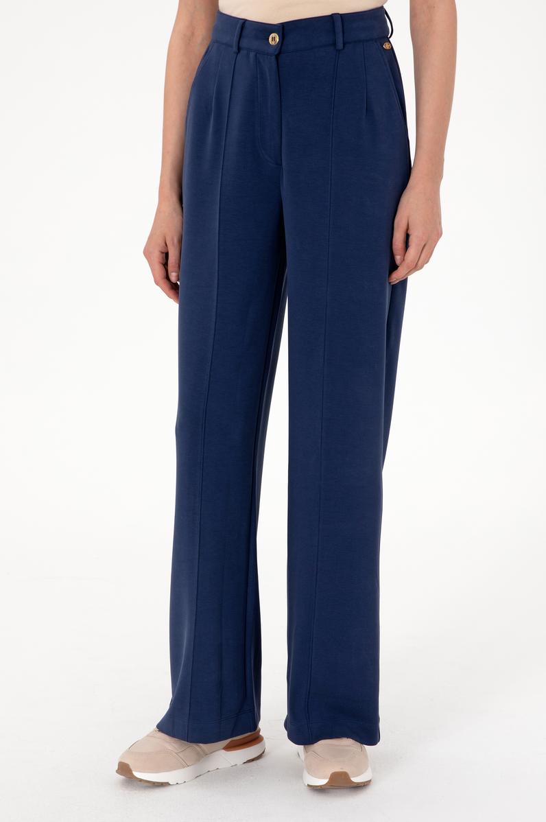 Kadın Lacivert Modal Karışımlı Örme Pantolon