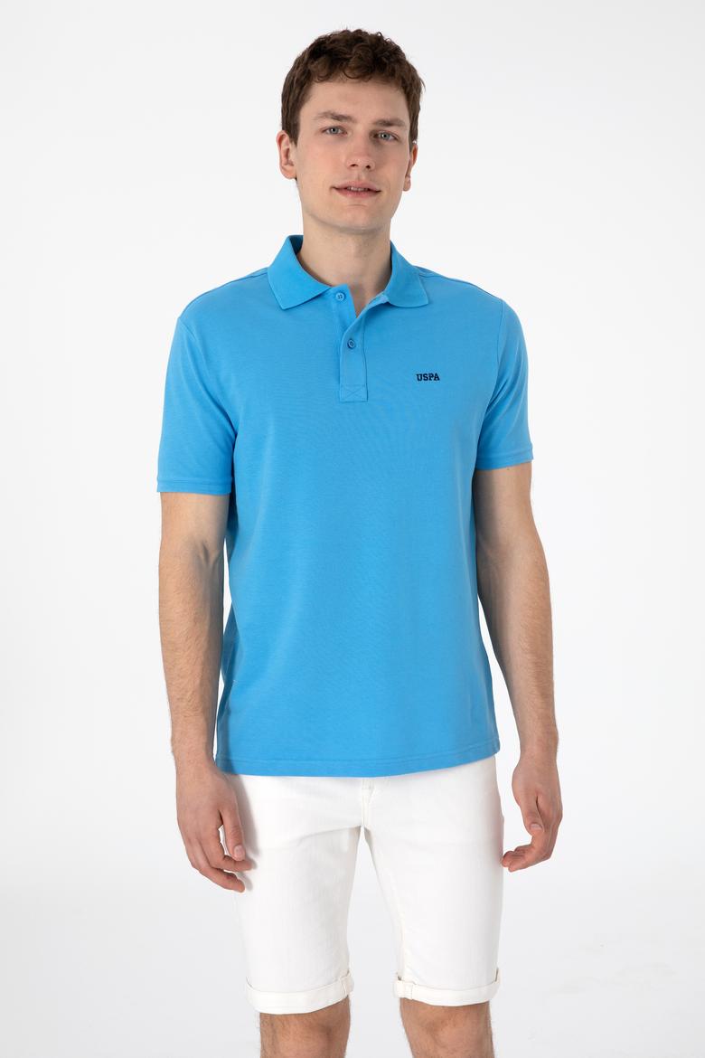 Erkek Regular Fit Polo Yaka Turkuaz Basic Tişört - 50306007311