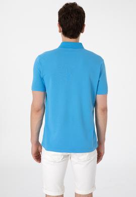 Erkek Regular Fit Polo Yaka Turkuaz Basic Tişört - 50306007311