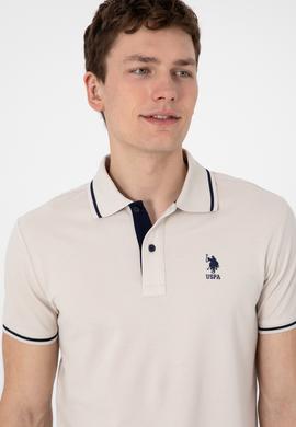 Erkek Slim Fit Polo Yaka Taş Basic Tişört - 50305980047