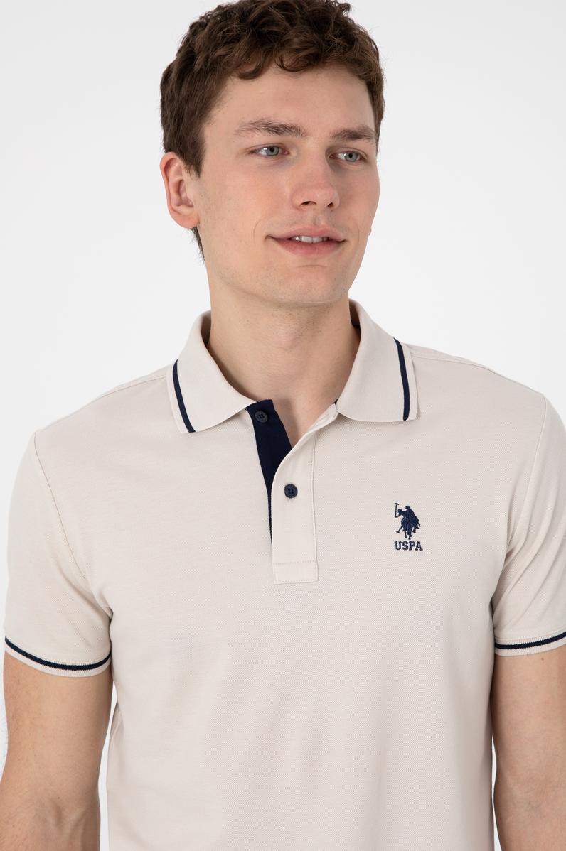 Erkek Slim Fit Polo Yaka Taş Basic Tişört
