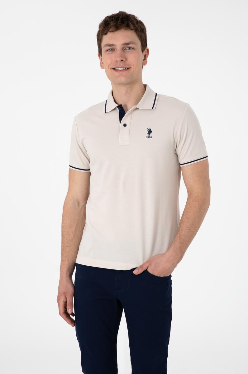 Erkek Slim Fit Polo Yaka Taş Basic Tişört