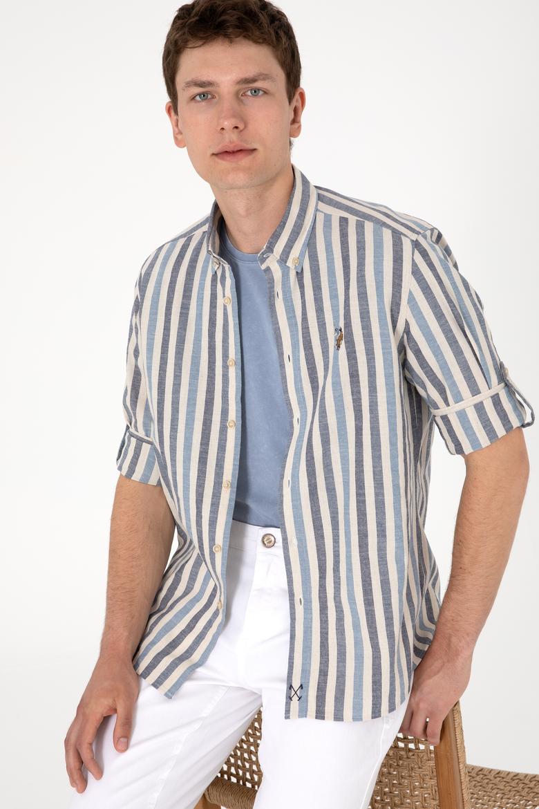 Erkek İndigo Uzun Kollu Gömlek - 50299575001