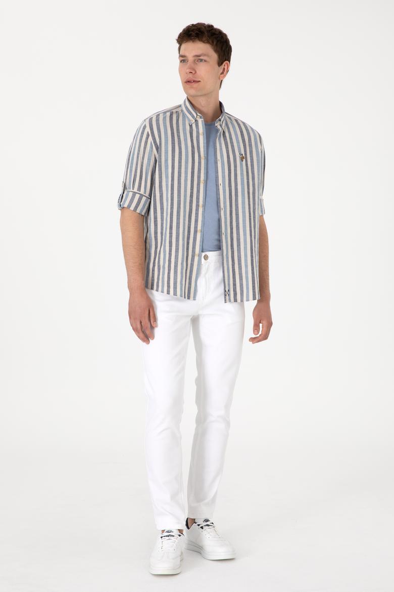 Erkek İndigo Uzun Kollu Gömlek - 50299575001