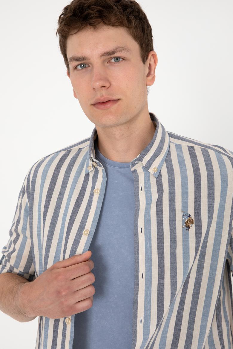 Erkek İndigo Uzun Kollu Gömlek - 50299575001