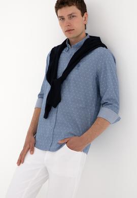 Erkek Mavi Uzun Kollu Gömlek - 50300515005