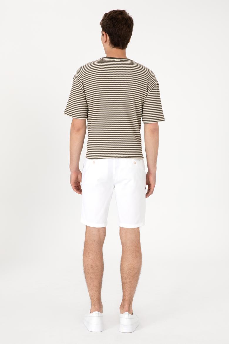 Erkek Beyaz Dokuma Şort - 50299172012