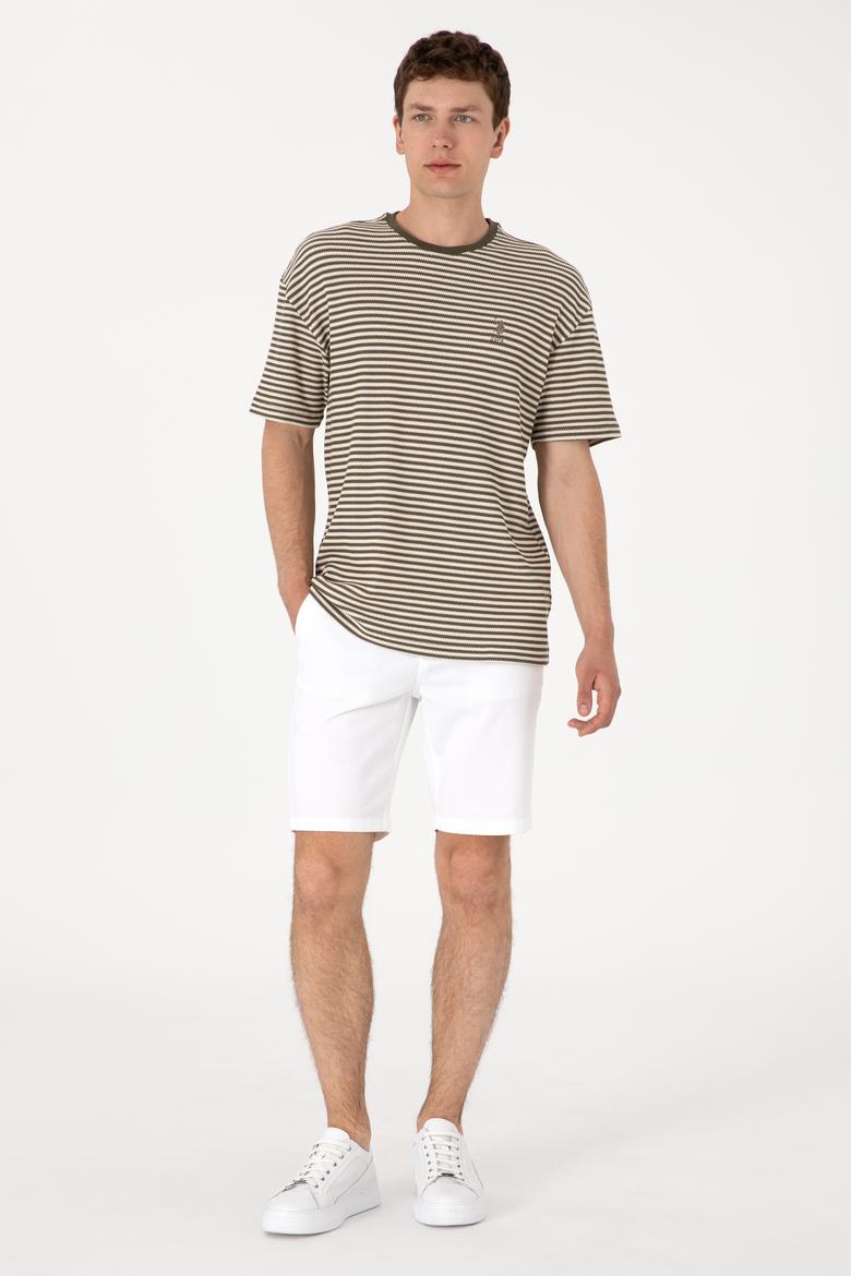 Erkek Beyaz Dokuma Şort