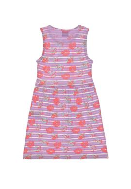 Kız Çocuk Lila Bisiklet Yaka A-Form Desenli Örme Elbise - 50306245013