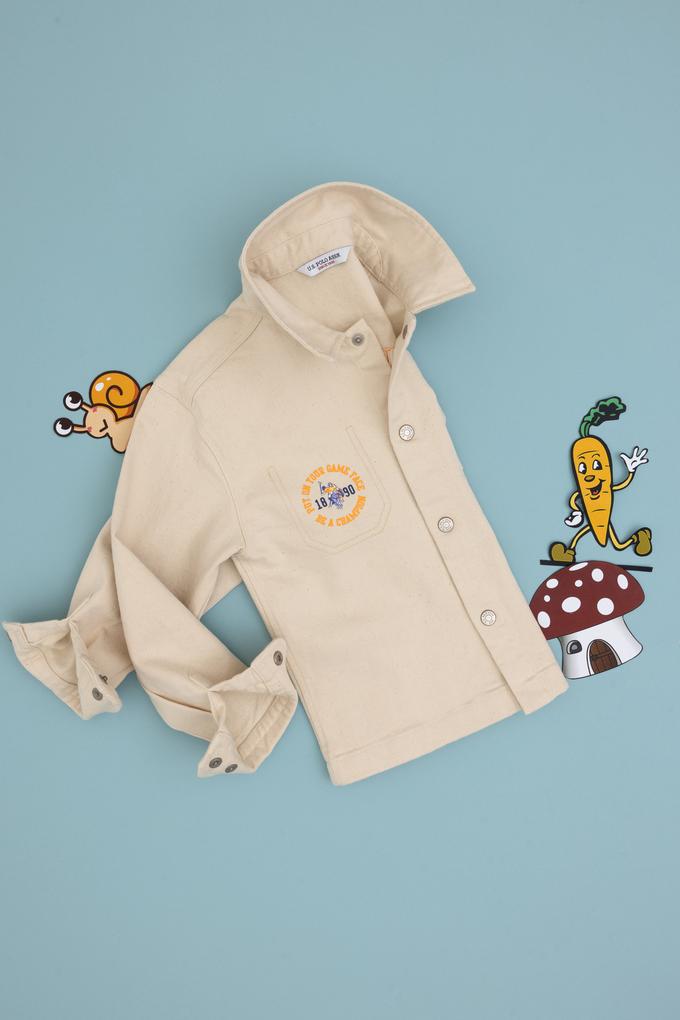 Erkek Çocuk Krem Uzun Kollu Gömlek