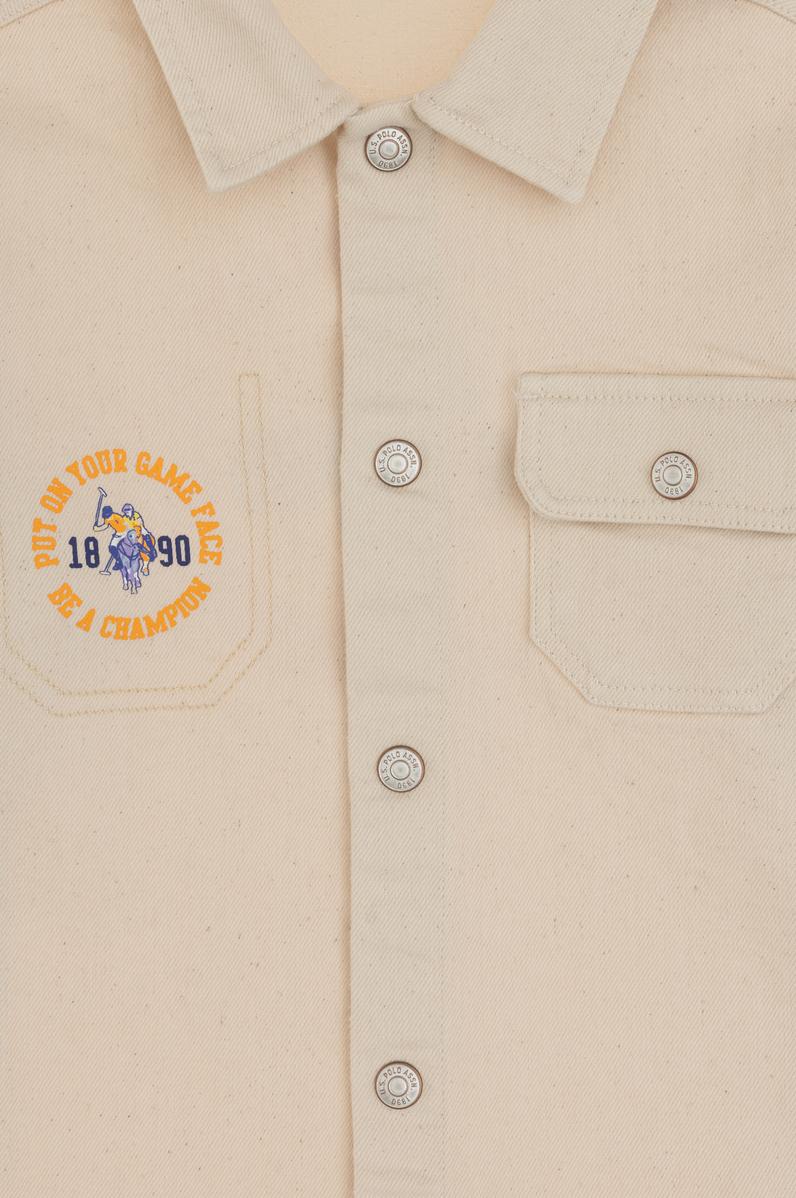 Erkek Çocuk Krem Uzun Kollu Gömlek