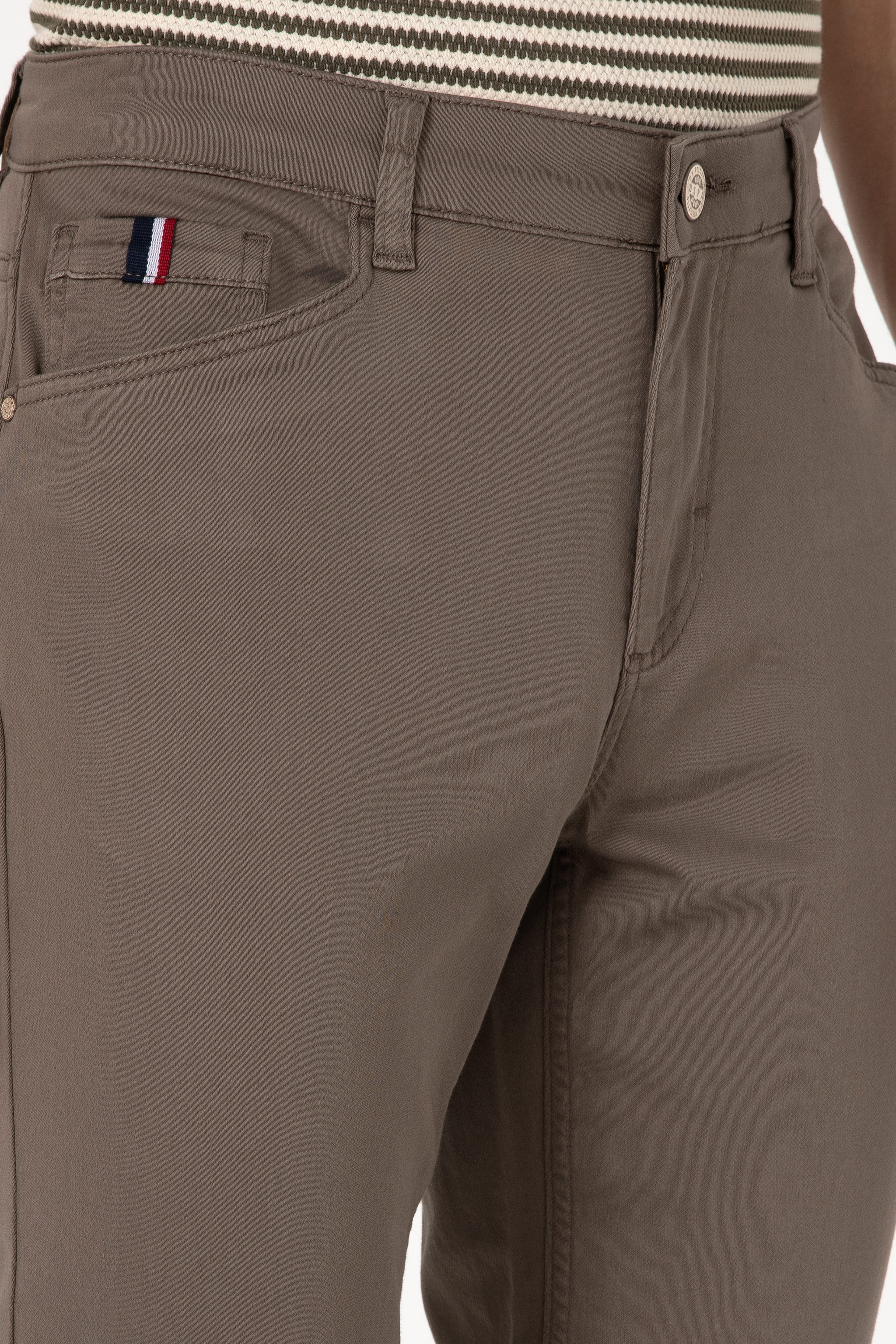 Erkek Slim Fit Vizon Kanvas Pantolon