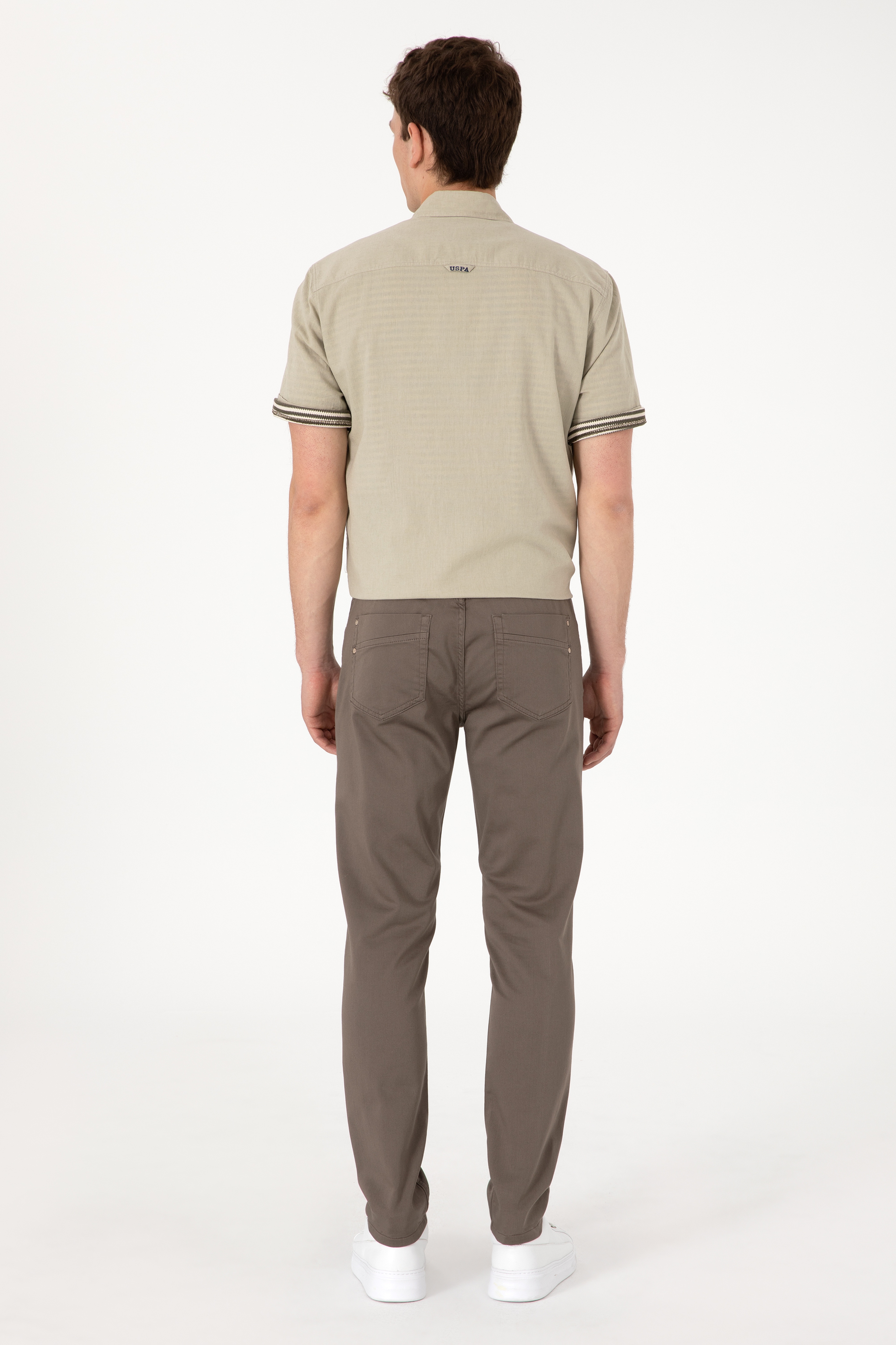 Erkek Slim Fit Vizon Kanvas Pantolon - Image 4