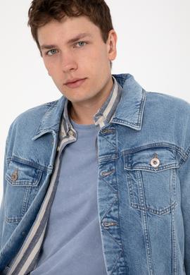Erkek Açık Mavi Jean Gömlek - 50304319003