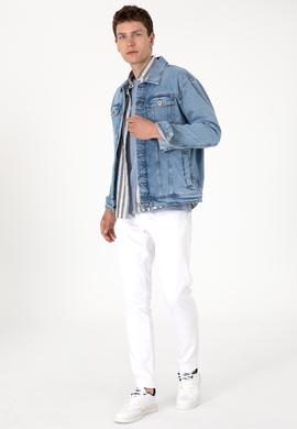 Erkek Açık Mavi Jean Gömlek - 50304319003