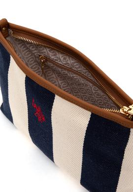 Kadın Lacivert Çizgili Çıkarılabilir Askılı Kanvas El Çantası - 50307120001