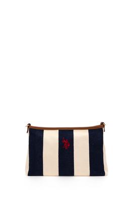 Kadın Lacivert Çizgili Çıkarılabilir Askılı Kanvas El Çantası - 50307120001