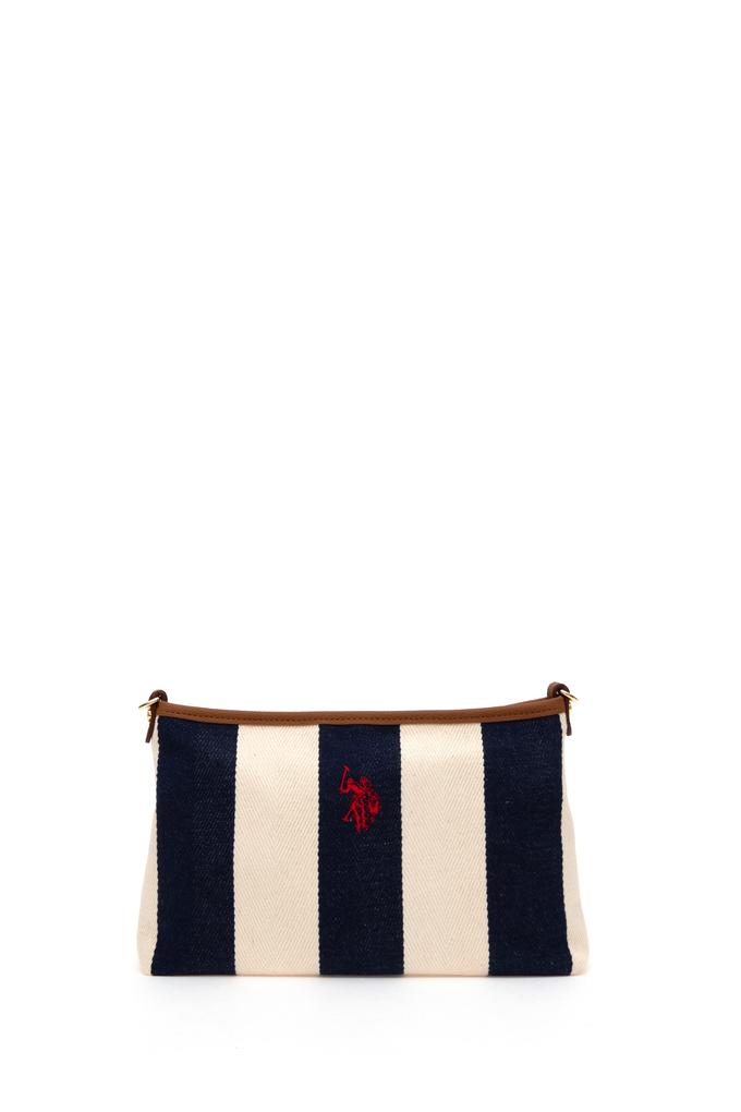 Kadın Lacivert Çizgili Çıkarılabilir Askılı Kanvas El Çantası