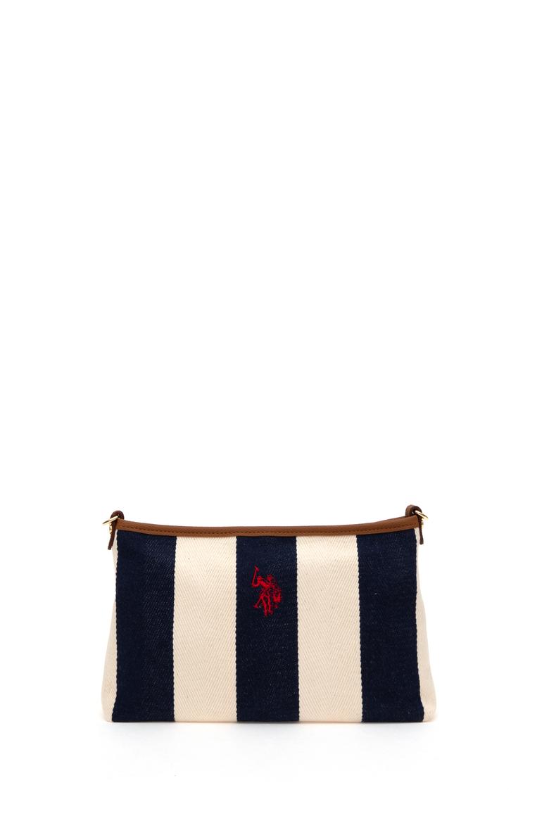 Kadın Lacivert Çizgili Çıkarılabilir Askılı Kanvas El Çantası