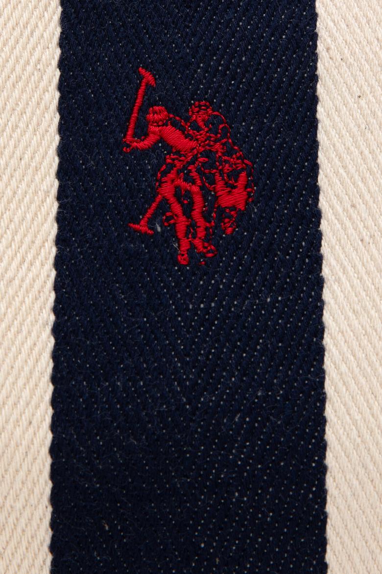 Kadın Lacivert Çizgili Çıkarılabilir Askılı Kanvas El Çantası - 50307120001