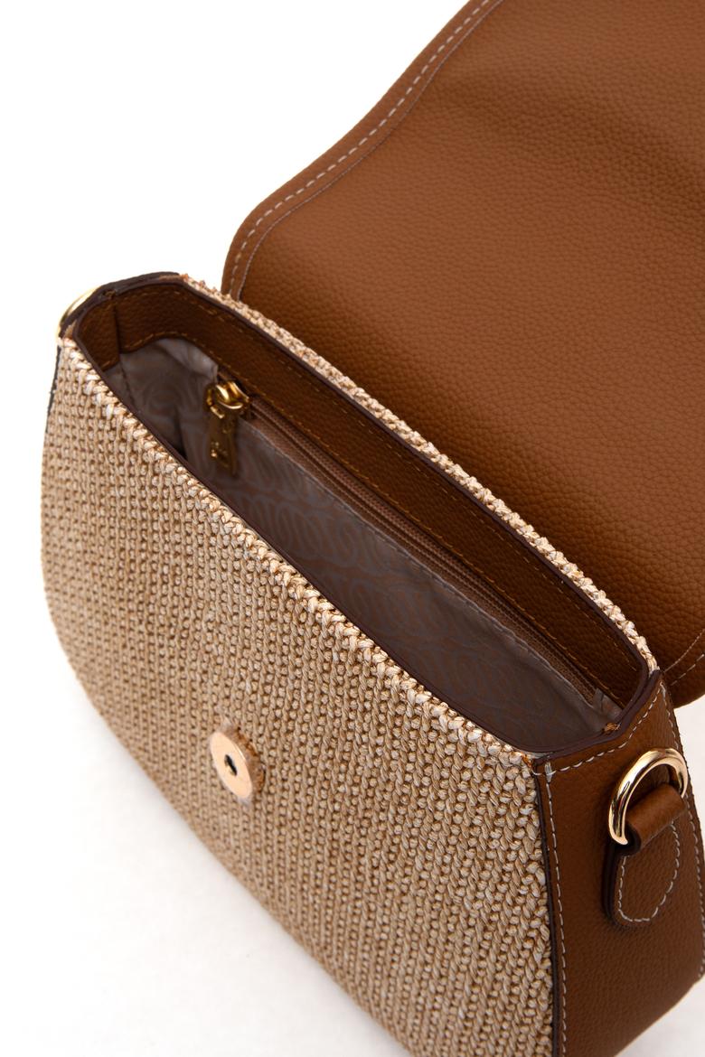 Kadın Bej Hasır Çapraz Çanta - 50304995001