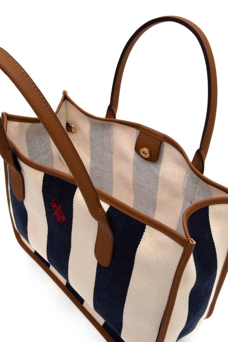 Kadın Lacivert Çizgili Makyaj Çantalı Kol Çantası - 50305001001