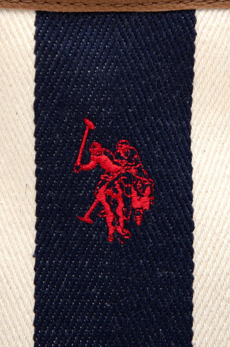 Kadın Lacivert Çizgili Makyaj Çantalı Kol Çantası